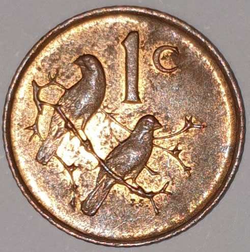 1986 - 1 CENT COIN (ONE CENT COIN) - RSA - BRONZE - KM#82 - BILINGUAL LEGEND - SPARROWS